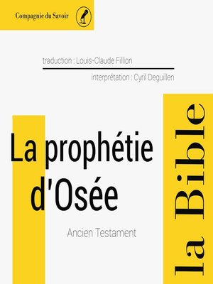 cover image of La prophétie d'Osée